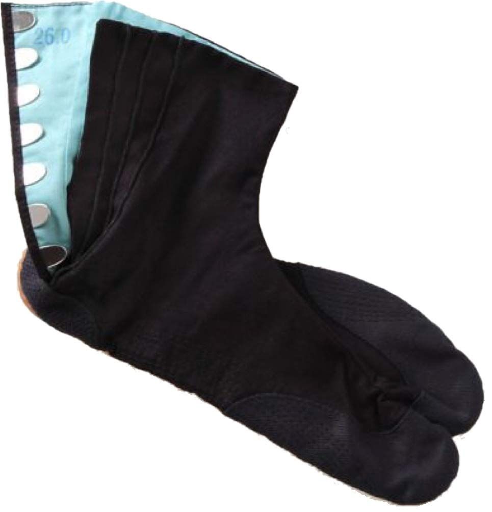 2足組 きねや無敵地下足袋 青縞7枚 藍染 総二重縫 手縫い底 7枚こはぜ 26.0cm きねや足袋