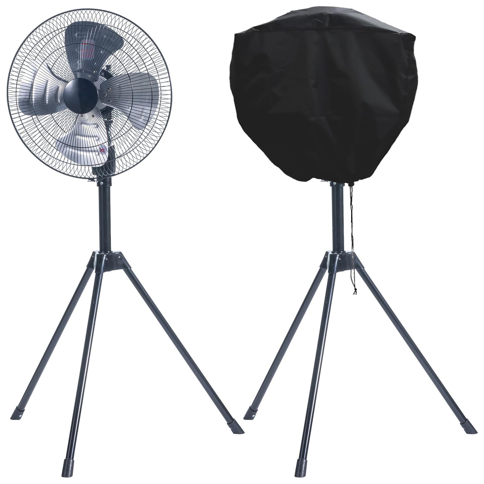 セット買い 山善 YAMAZEN 業務用扇風機 アルミフロア扇 全閉式 45㎝ 風量3段階 AC電源 アルミ4枚羽根 HZF-Y45CA ブラック メーカー1年 業務用 扇風機カバー 工場扇 収納カバー 45cm羽根用 ホコリよけ ほこり防止 防