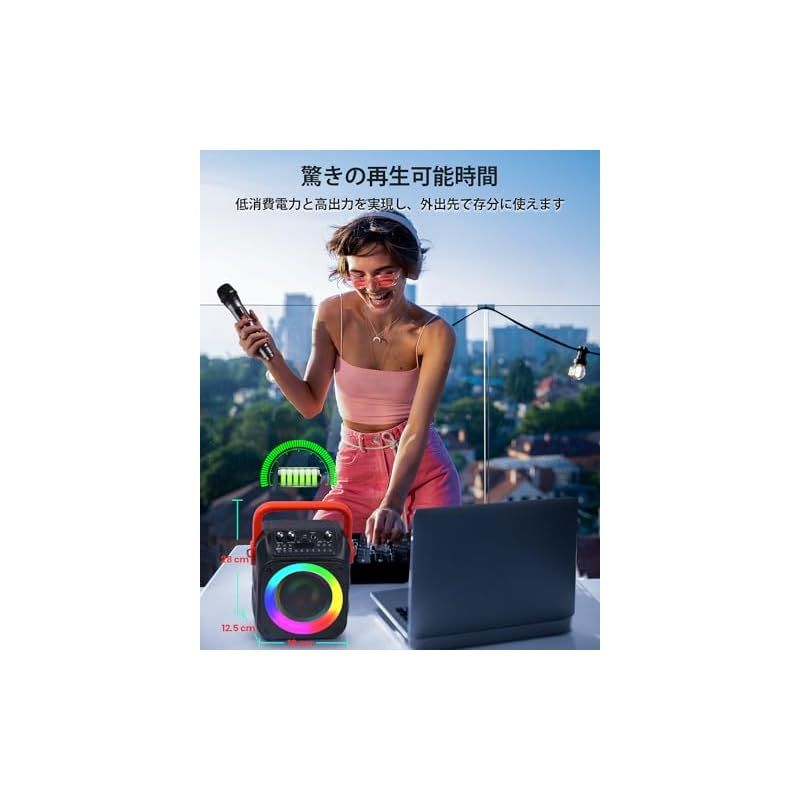 カラオケセット 拡声器 スピーカーセット 家庭用 ワイヤレスマイク2本