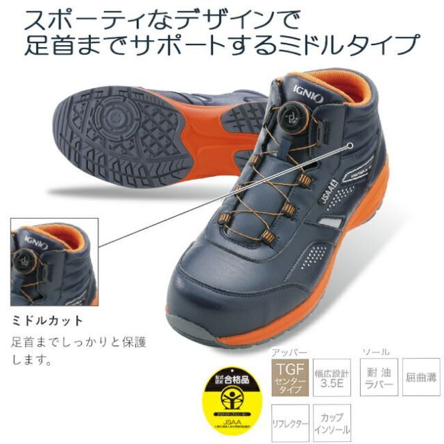 種類13：ネイビー/29.0cm イグニオ IGS1058TGF｜ダイヤル式 JSAA A種