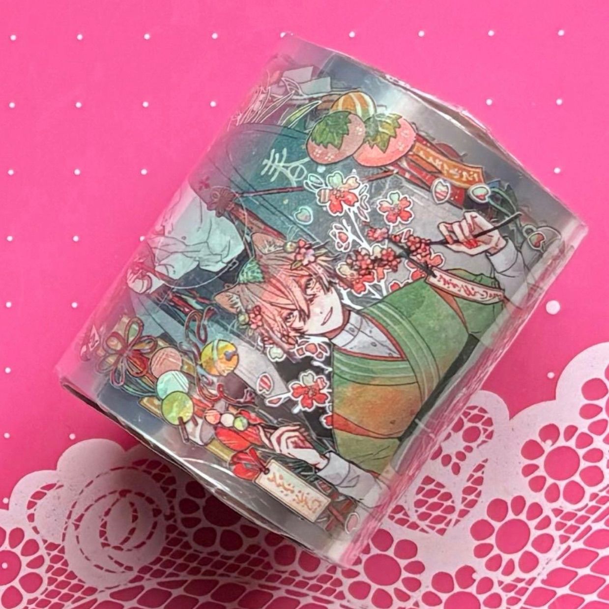 贝壳光 5.5cm×10m 花漾男子 海外マスキングテープ 海外マステ 人物