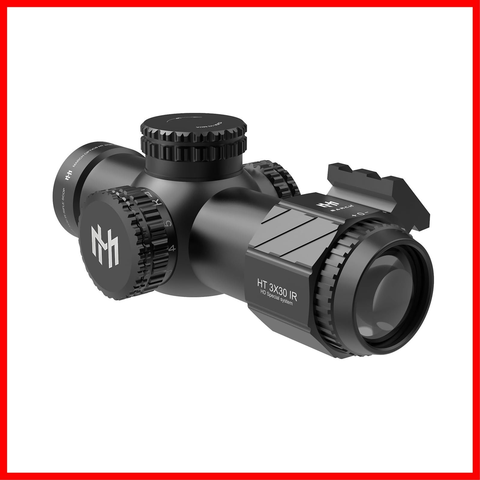 3倍固定倍率照準器 ショートスコープ 20mmレールマウント付き 3x30IRライフルスコープ