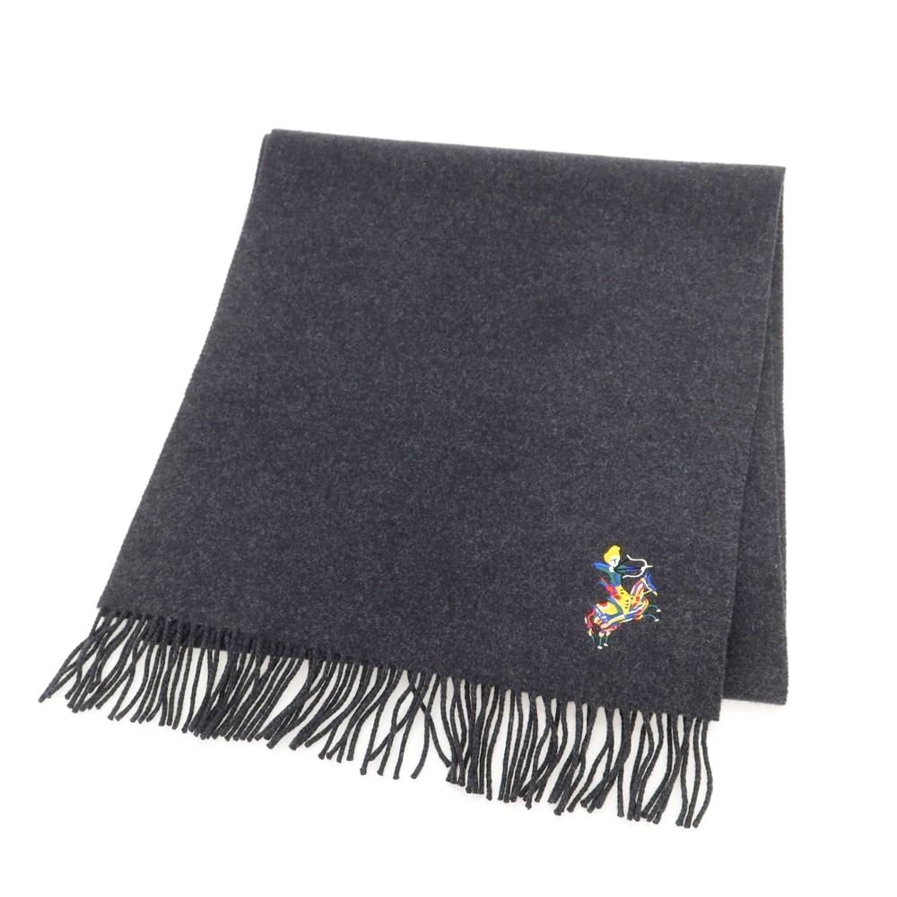 ドレイクス DRAKES ウールカシミヤ マフラー チャコールグレー メンズ