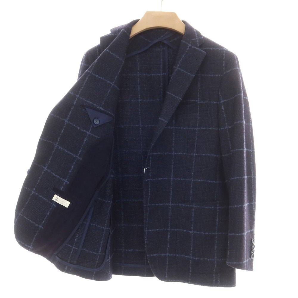 タリアトーレ TAGLIATORE ウール チェック テーラードジャケット ネイビーxブルー サイズ46 メンズ KANDAIZUMI_COM