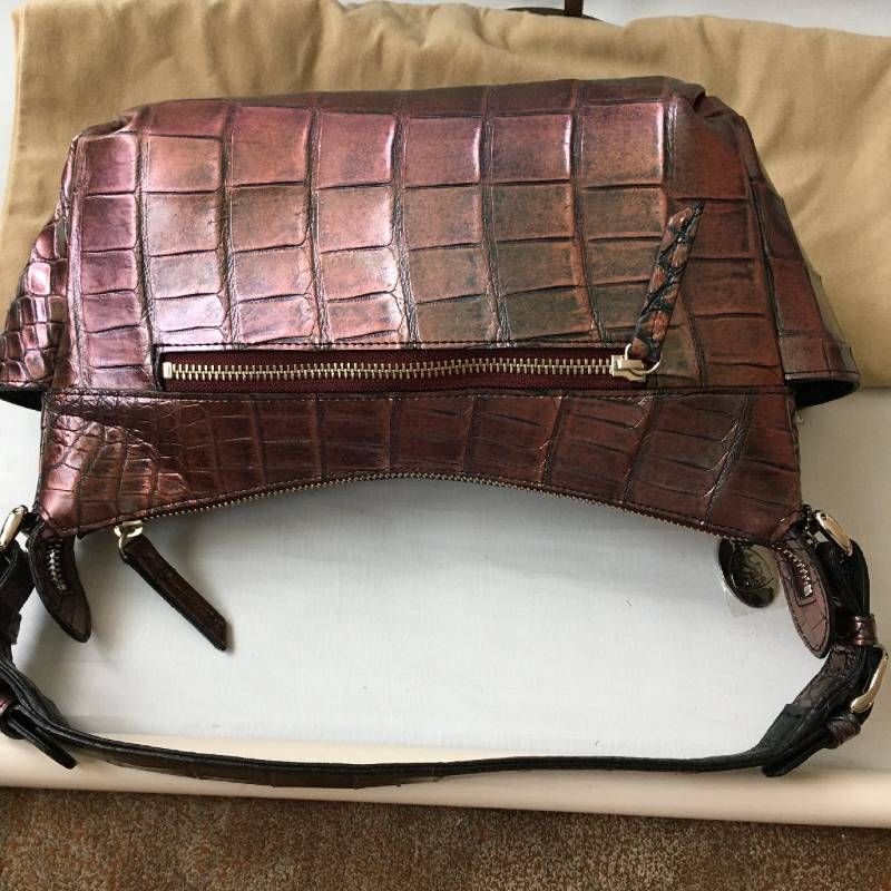 極美品 JRA認定【定価60万】クロコダイル ハンドバッグ センター取り カワノバッグ / 【日本製】 センター取り クロコダイル 本革