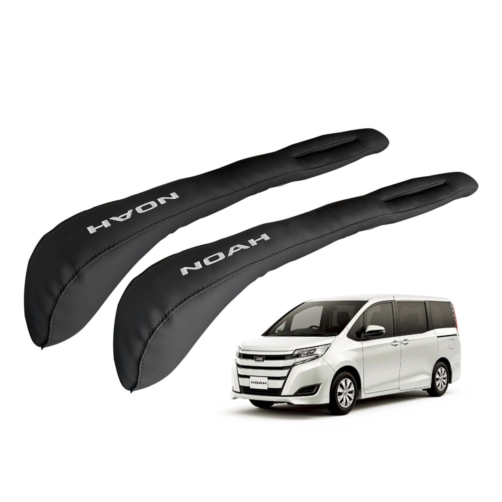 新品 トヨタ に適用 ノア 刺繍ロゴ左右対称設計 隙間クッション PUレザー シートサイド隙間埋め 完璧にフィット 落下防止  車用シートサイドクッション カー用品 内装パーツ 運転席+助手席 2本セット（ブラック）