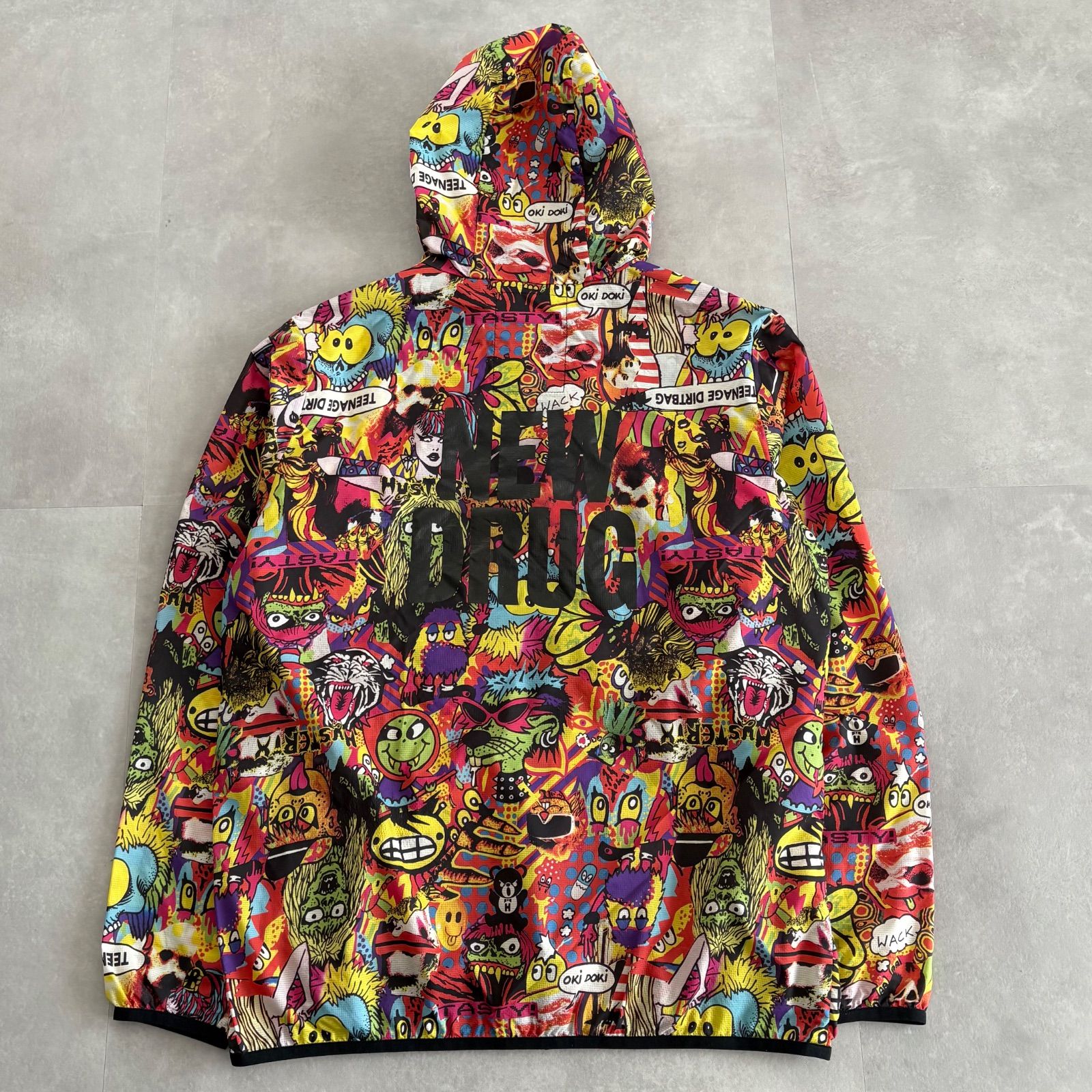 Hysteric Glamour ヒステリックグラマー マルチ ナイロンジャケット パーカー アメコミ 薄手 総柄 フード レディース Mサイズ