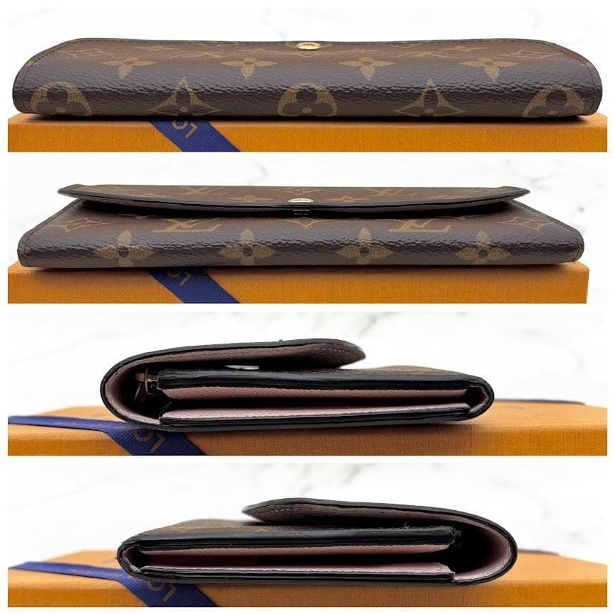 【極美品】ルイヴィトン　モノグラム　ポルトフォイユエミリー　ローズバレリーヌ 超極美品】ルイヴィトン モノグラム ポルトフォイユエミリー ローズ