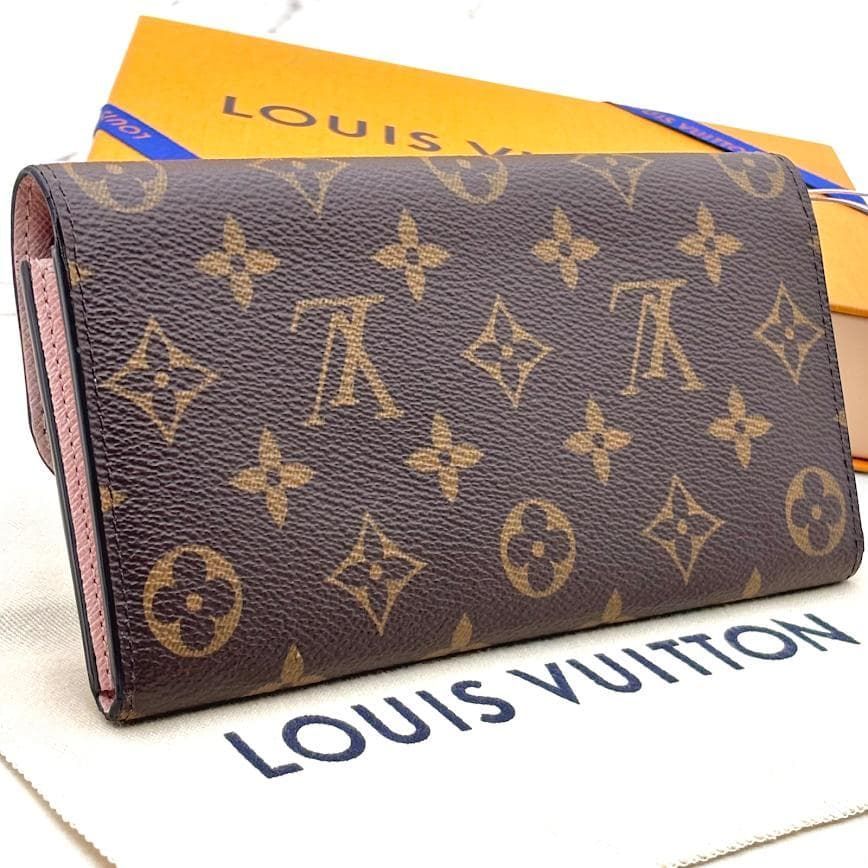 【極美品】ルイヴィトン　モノグラム　ポルトフォイユエミリー　ローズバレリーヌ 超極美品】ルイヴィトン モノグラム ポルトフォイユエミリー ローズ