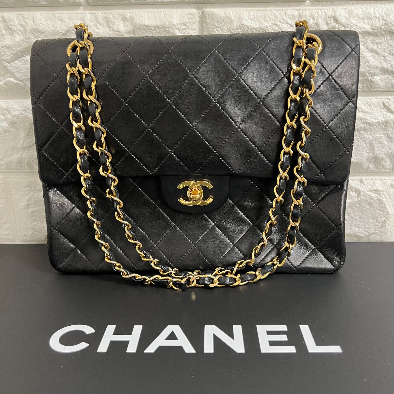 超美品！chanel チェーンショルダーフリンジ　ダブルフラップ 超美品】 シャネル マトラッセ 25 ダブルフラップ ダブルチェーン #136