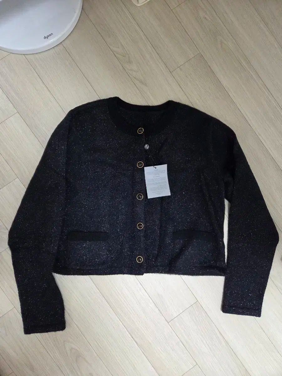 THE LAURENT チュール シャイニング パール カーディガン ブラックパール GOLD pearl