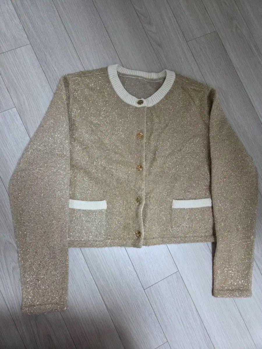 THE LAURENT チュール シャイニング パール カーディガン ブラックパール GOLD pearl