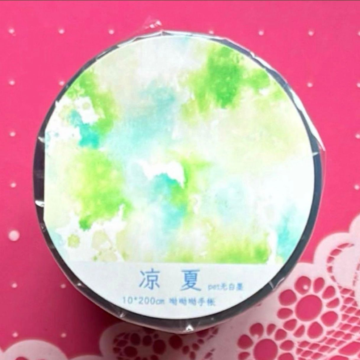 PET 半透明 10cm×6m 凉夏 海外マスキングテープ 海外マステ 背景