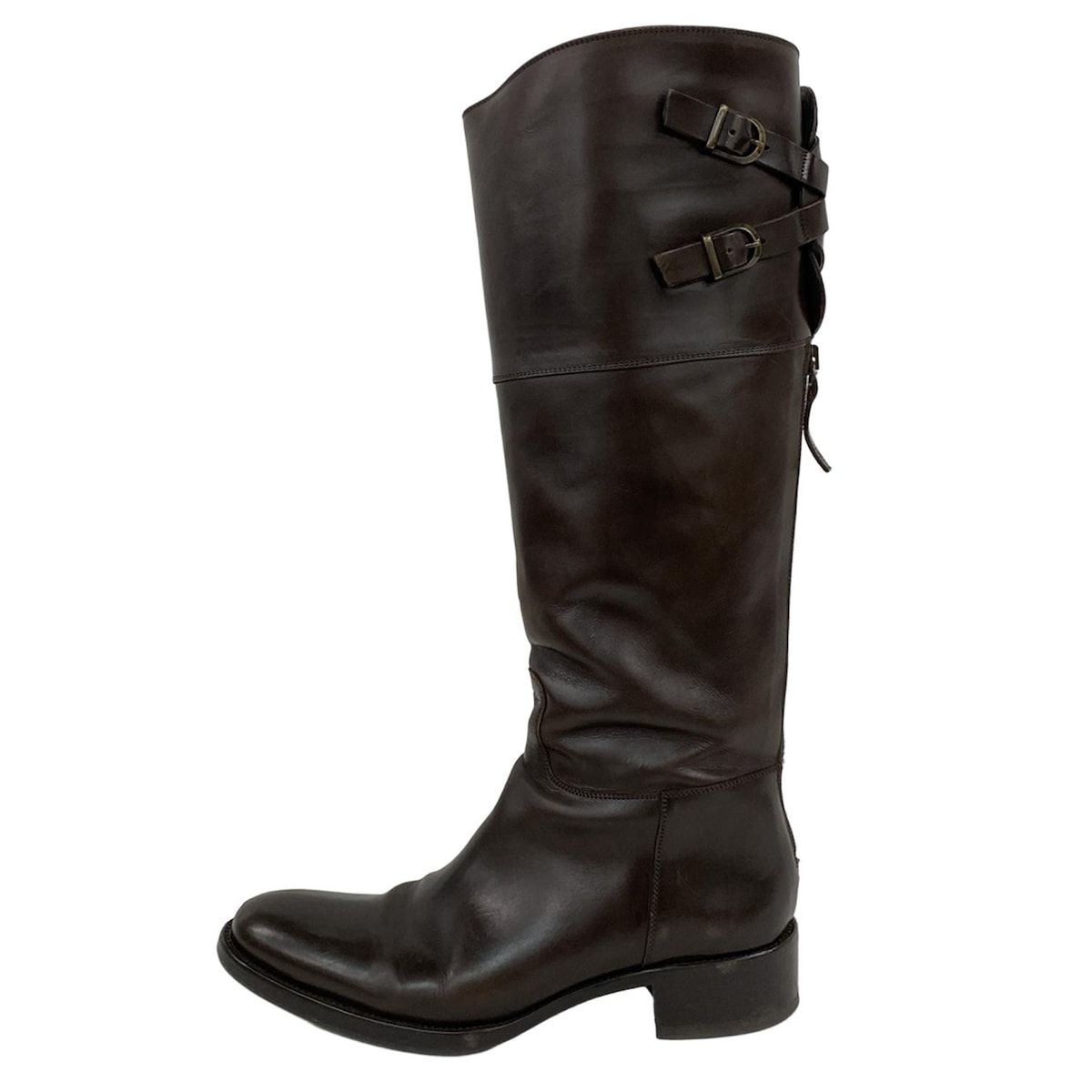 SARTORE サルトル ロングブーツ 37 レディース - ダークブラウン アウトソール張替済 レザー