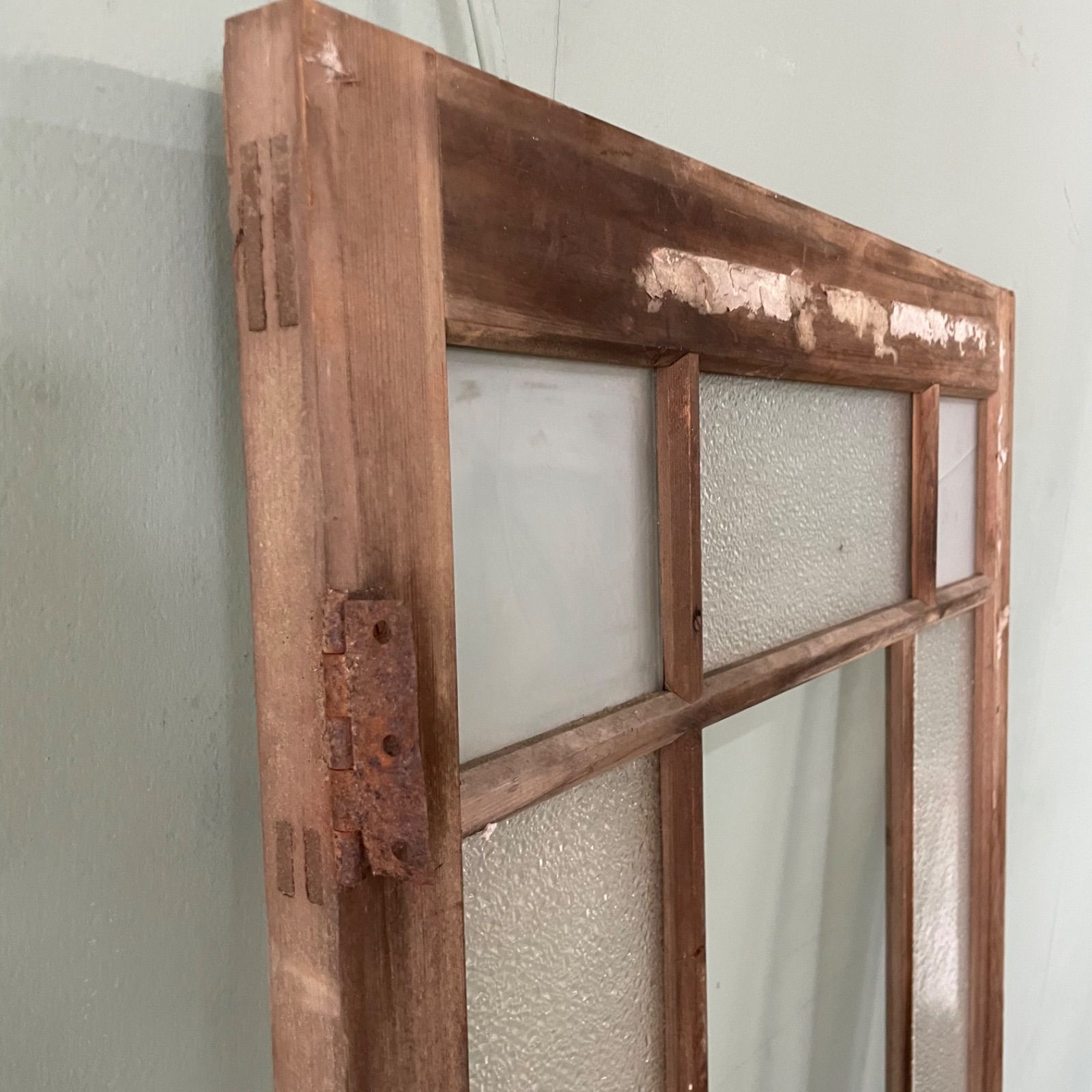  ♭ ガラス窓 木製 扉 W 72 cm×D 3 cm×H 173 cm アンティーク ガラス戸 建具 ドア 扉 板戸 障子 住宅設備