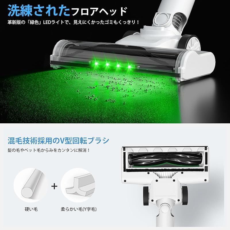 掃除機 コードレス【2025年6月登場・45000Pa超強力吸引力・全体性能