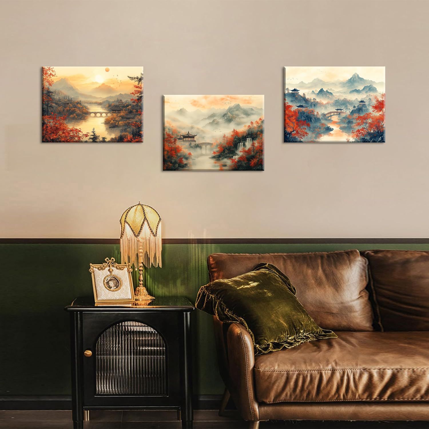 風景 中国 絵画 手描き 水彩油画 山水画 吴冠中 風景作品図 中国絵画