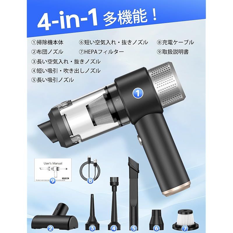 AQUAコードレスハンディクリーナー アクア (AQUA) 掃除機 コードレス ハンディクリーナー (軽量0.55kg