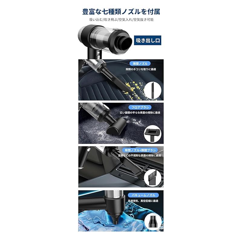 ハンディクリーナー 28000Pa 強力吸引力 超軽量 低噪音 LEDライト付き コードレス カークリーナー 多機能車用掃除機 パワフル 長時間稼働  USB充電式 乾湿両用 ミニ 小型 ハンディー掃除機 車内掃除/キーボード掃除/エアコン掃除/家具/家庭用 0 - メルカリ