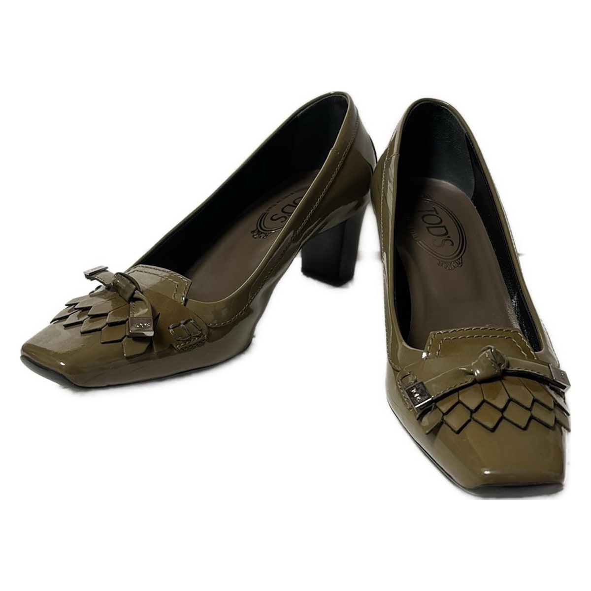 TOD S トッズ パンプス 37 レディース - カーキ レザー