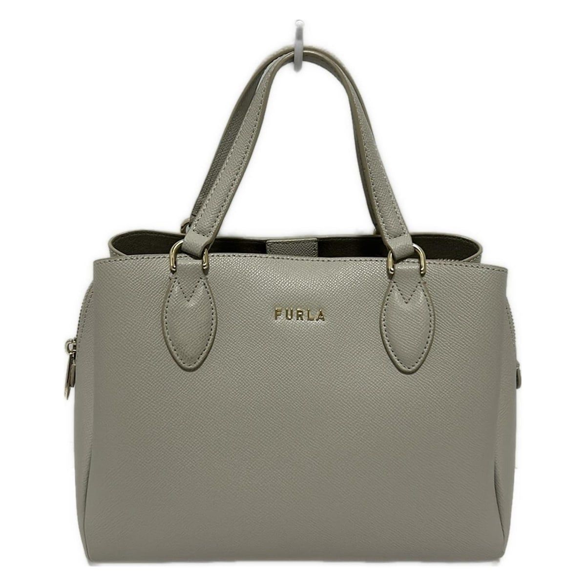 FURLA(フルラ) トートバッグ美品 - グレーベージュ レザー - メルカリ