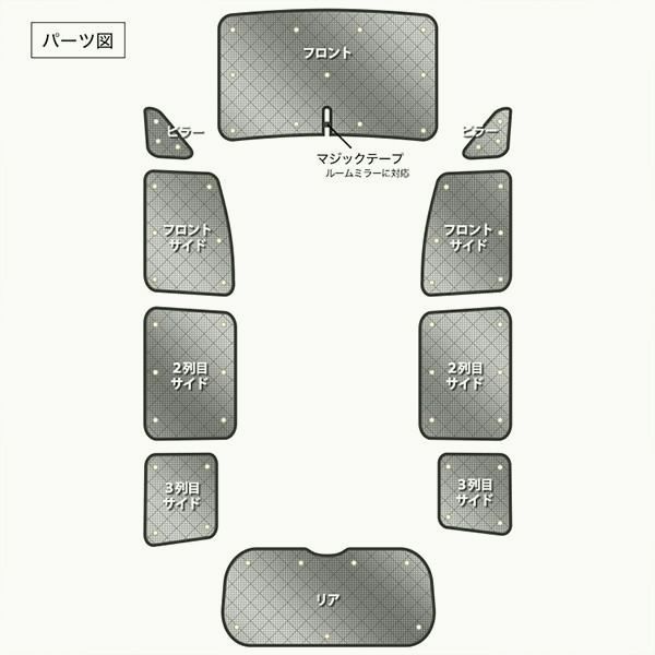 サンシェード ステップワゴン RK１ 2系 RK1 RK2 10枚組 車中泊 アウトドア 日よけ