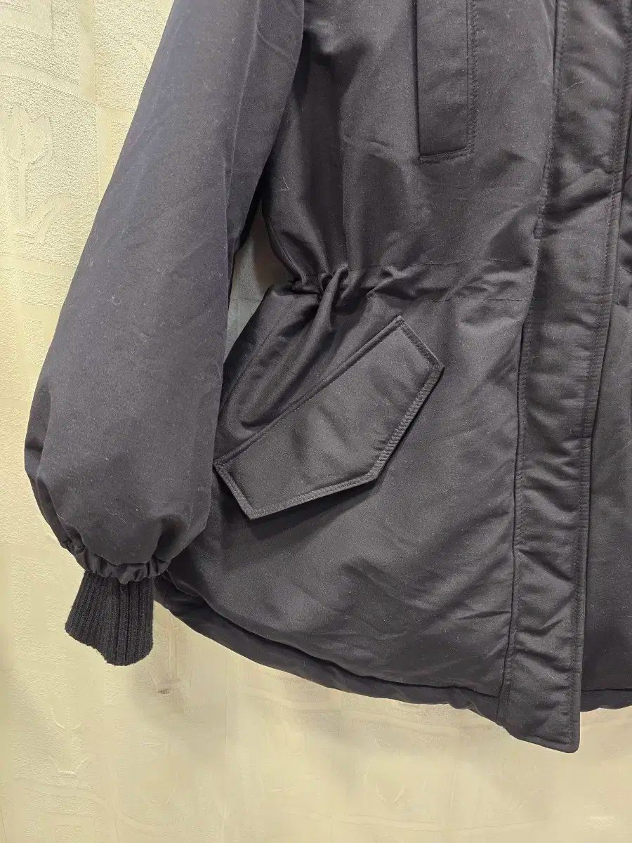 OLIVE des OLIVE オリーブ デ オリーブ 黒色 フード ダウン アウター ウエストシャーリング S M GULLKHAN_COM