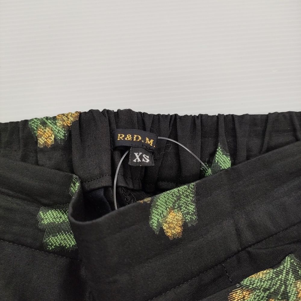 R&D.M.Co- MIMOZA ミモザ サイズXS ラミーシルク混 イージー パンツ ブラック イエロー レディース オールドマンズテーラー【中古】5-1018M♪ R&D.M.Co- MIMOZA ミモザ サイズXS ラミーシルク混 イージー パンツ