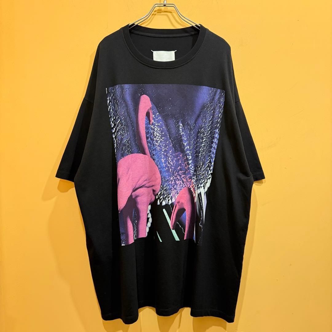 Maison MargielaプリントTシャツフラミンゴ Tシャツ ユニセックス み