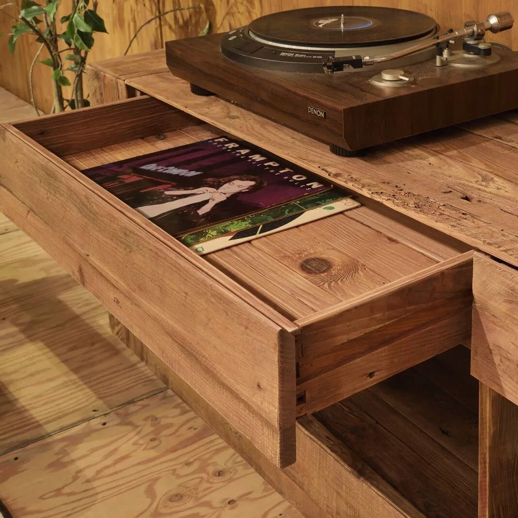 天然木 古材 アンティーク調 ローボード 幅210cm テレビボード リビングボード テレビ台 TVボード MARWIL-DEMENAGEMENTS_CH