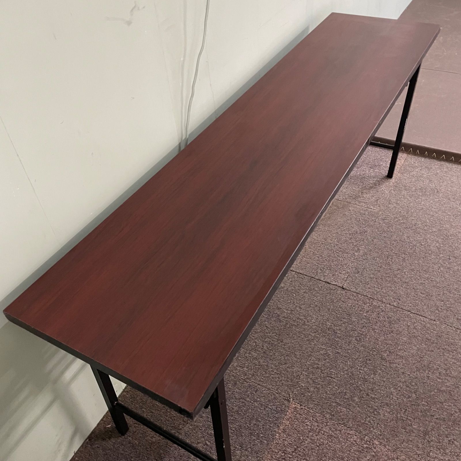 ♭ 長机 折りたたみテーブル 会議机 オフィステーブル 会議用テーブル 木目調 e