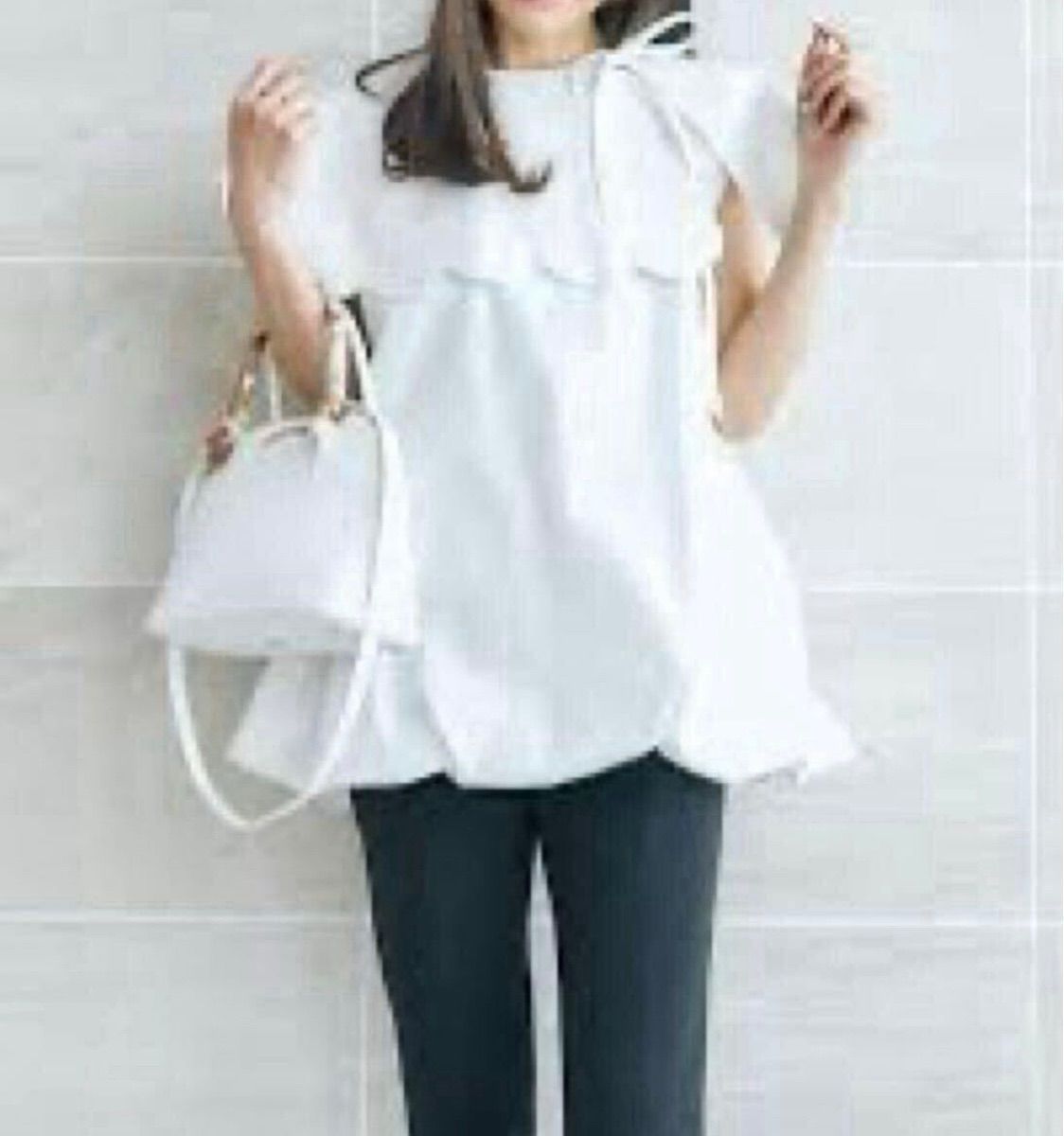 バルーンブラウス 白ブラウス