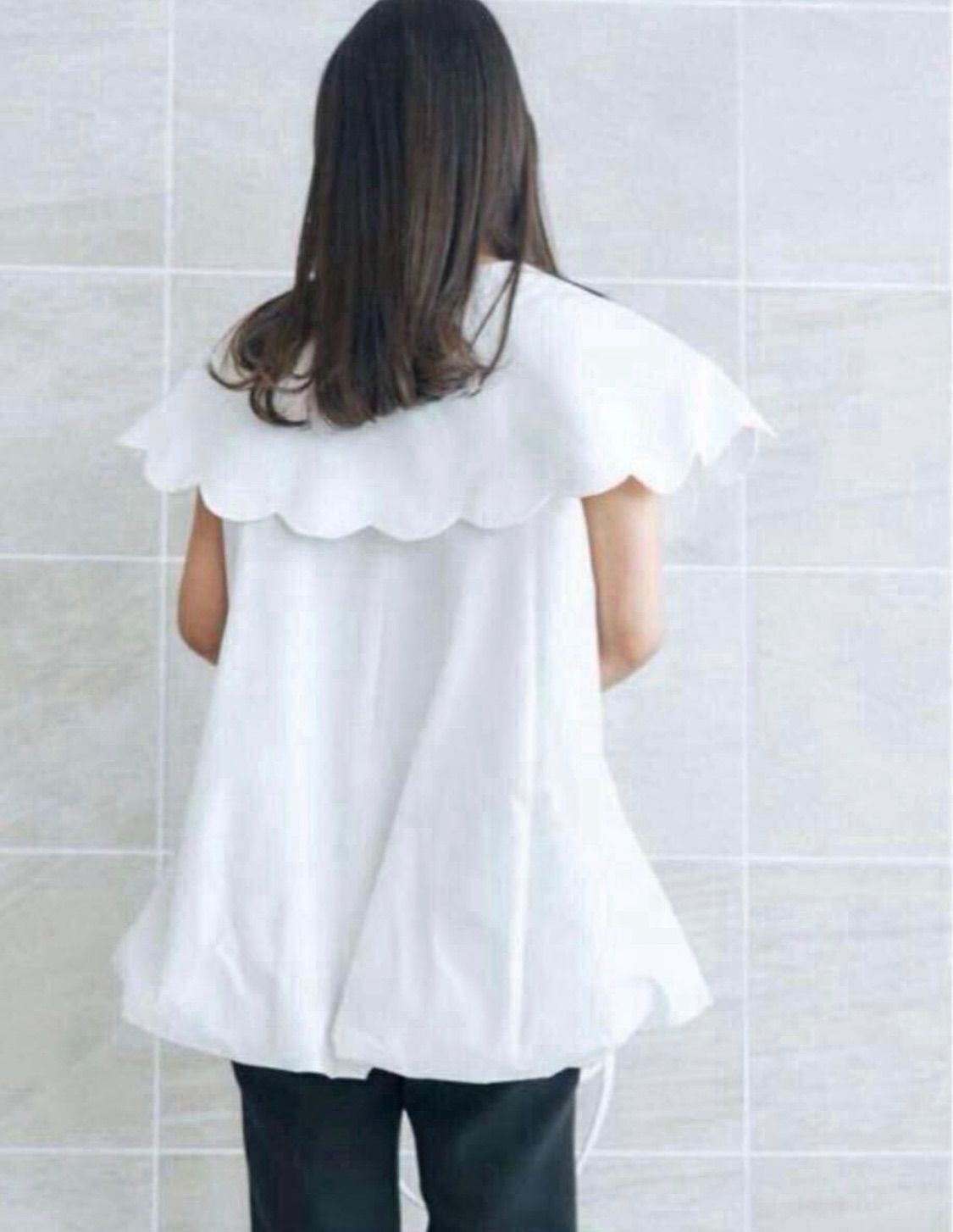 バルーンブラウス 白ブラウス