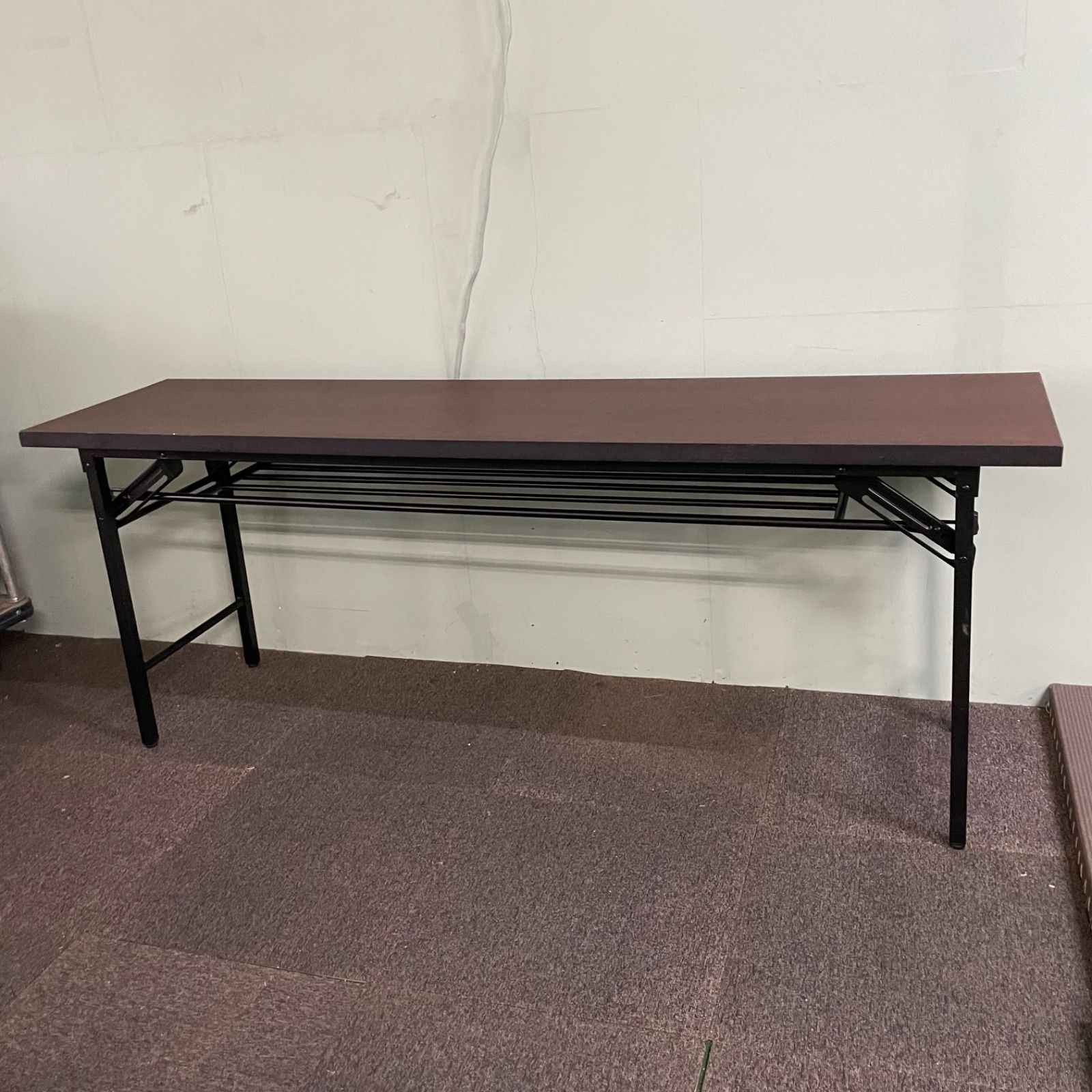 ♭ 長机 折りたたみテーブル 会議机 オフィステーブル 会議用テーブル 木目調 f