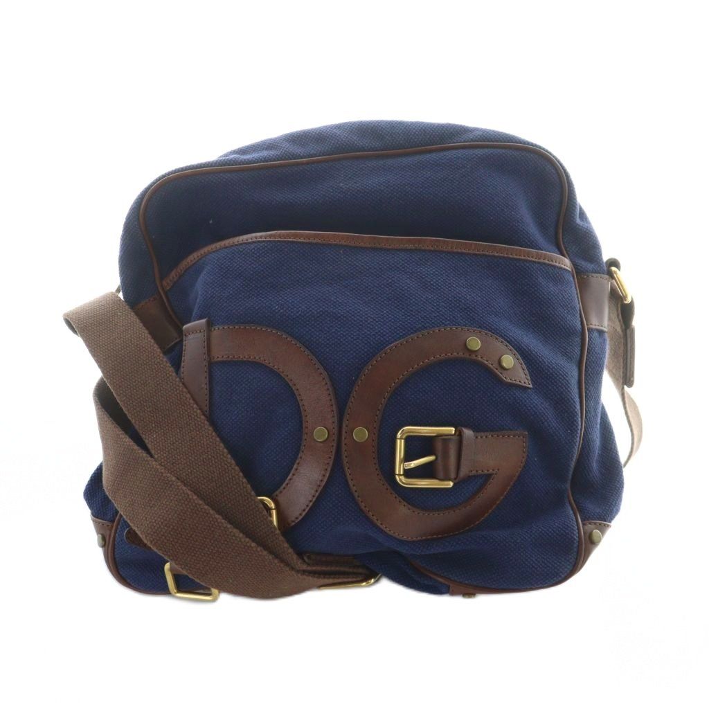 Dolce & Gabbana ショルダーバッグ ブラウンキャンバス/ネイビー Dolce & Gabbana ショルダーバッグ ブラウンキャンバス/ネイビー