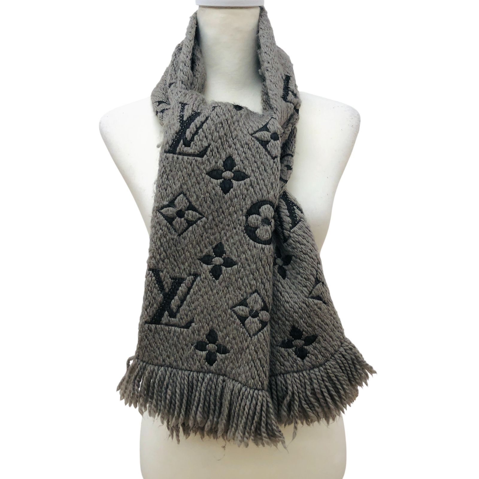 Louis Vuitton ウールマフラー グレー Z1555LOUIS VUITTON ルイ