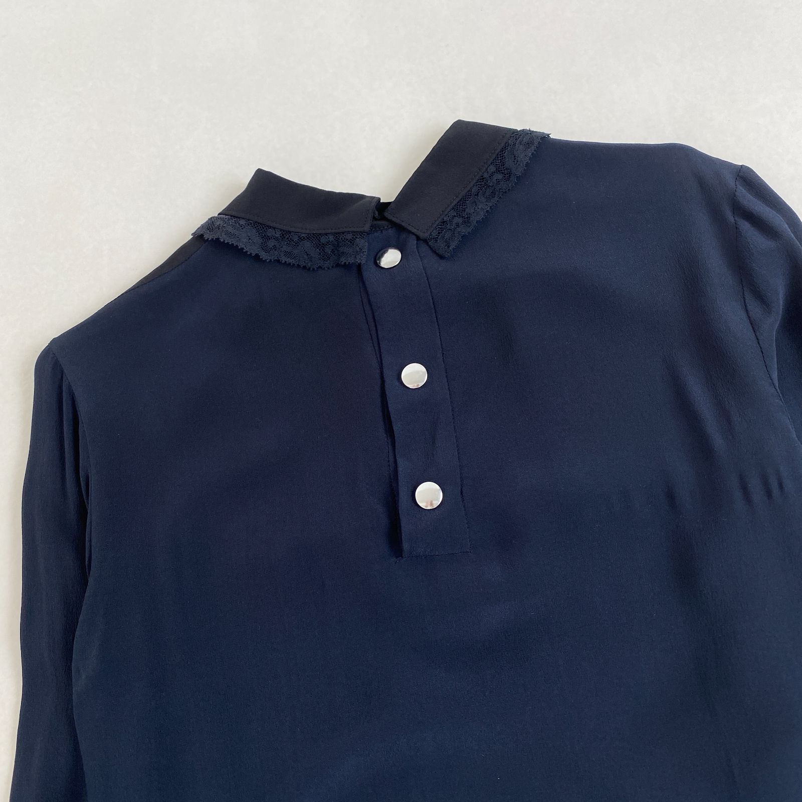 ミュウミュウ ワンピース MIU MIU レース襟 プリーツ ブラック 36 S M