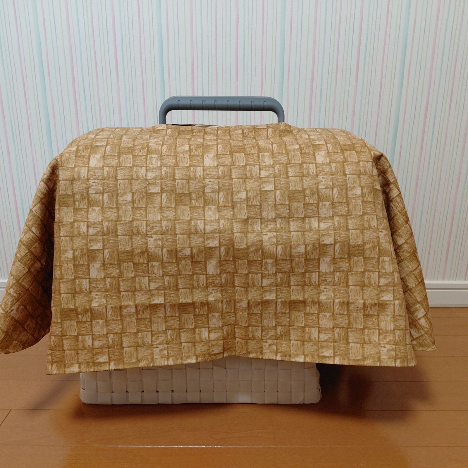 クレートカバーS　モノクロ花② クレートカバーS モノクロ花② リッチェル クレート カバー