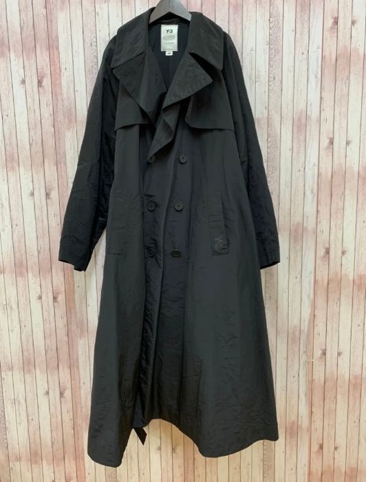 大得価，限定SALE ワイスリー アディダス Y-3 adidas W CLASSIC NYLON LONG TRENCH COAT トレンチコート ナイロン M ブラック 黒 MK563  メンズ トレンチコート