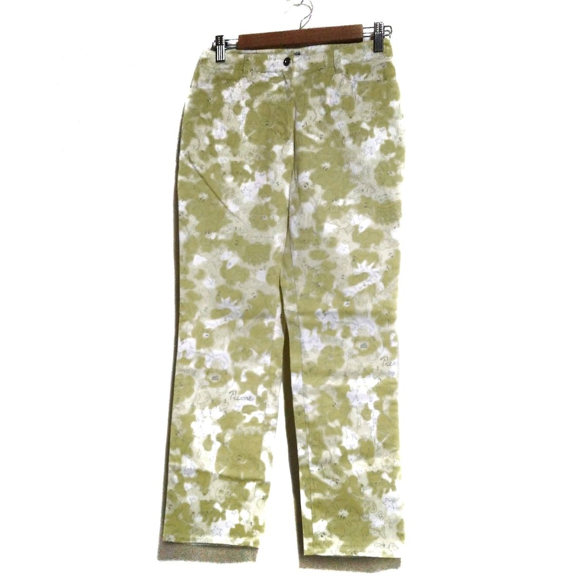 PICONE ピッコーネ パンツ サイズ36 S レディース - 白×イエロー×ライトグレー フルレングス STUDIO PICONE