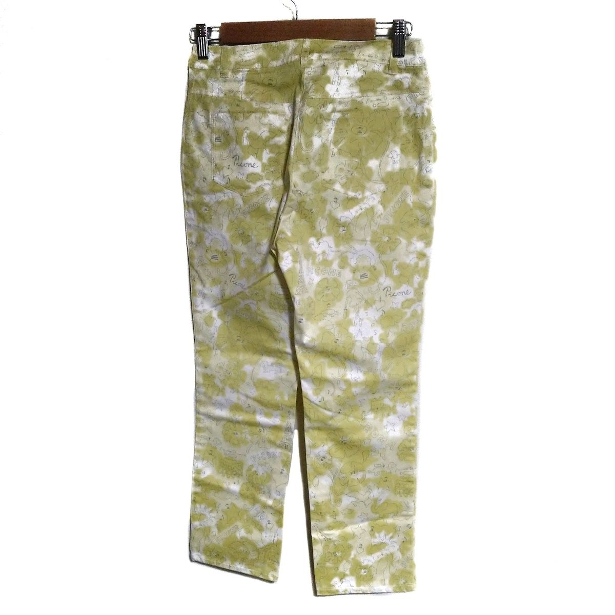 PICONE ピッコーネ パンツ サイズ36 S レディース - 白×イエロー×ライトグレー フルレングス STUDIO PICONE