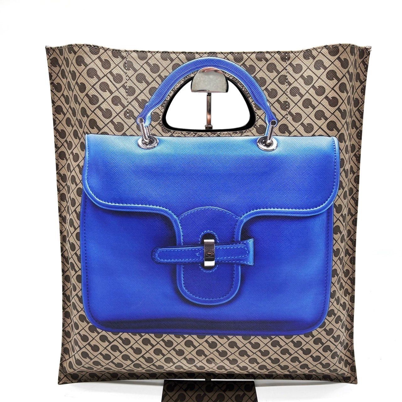 GHERARDINI ゲラルディーニ ハンドバッグ トートバッグ バック柄 総柄 ベージュ 肌色 ブラウン 茶色 PVC ユニセックス 男女兼用 メンズ レディース