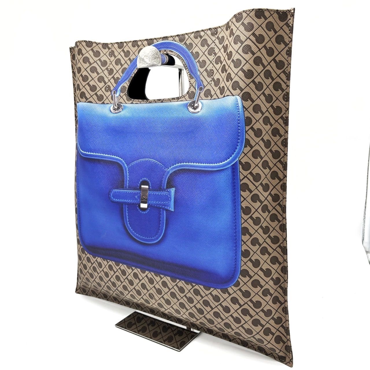 GHERARDINI ゲラルディーニ ハンドバッグ トートバッグ バック柄 総柄 ベージュ 肌色 ブラウン 茶色 PVC ユニセックス 男女兼用 メンズ レディース