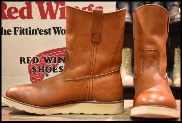 9E 84年5月刻印 レッドウィング 866 ペコス 赤茶 オロラセット ビンテージ プルオン ブーツ redwing pecos HOPESMORE GP154