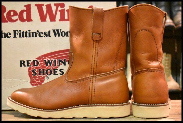 9 E 84年 刻印 レッドウィング 866 ペコス 赤茶 オロラセット ビンテージ プルオン ブーツ redwing pecos GP 154