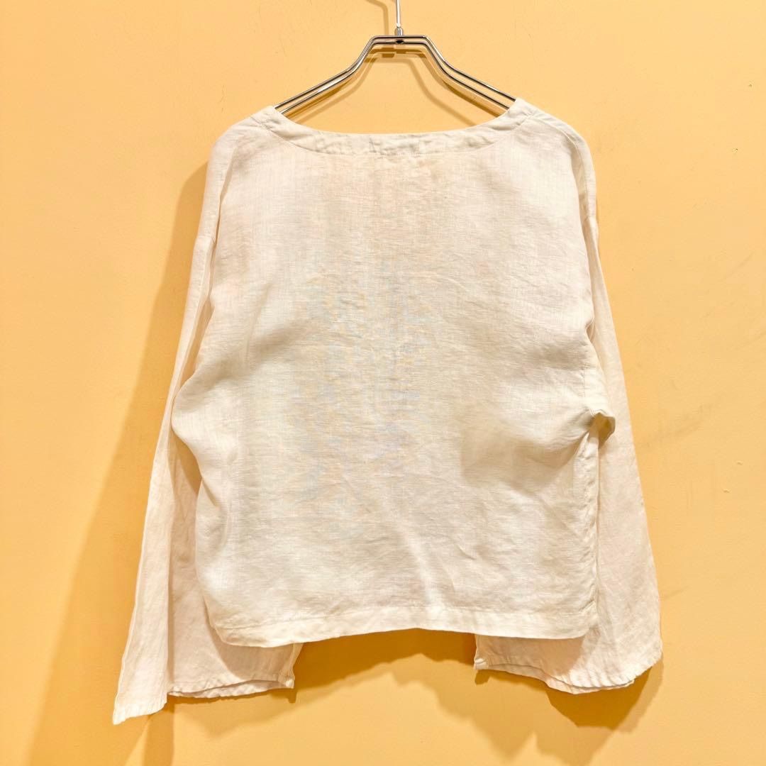 リネン indigo sea ティア 2Wayカーデ クリーム み