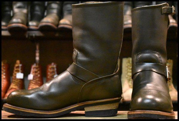 9 D PT 99刺繍 レッドウィング 8273 エンジニア 緑 カンガタン グリーン スチールトゥ プルオン ブーツ redwing GP 155