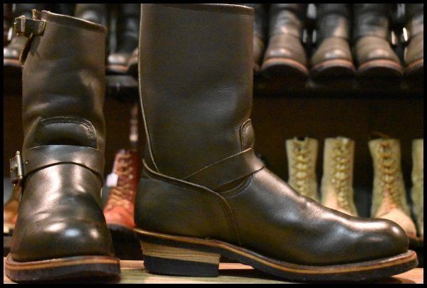 9 D PT 99刺繍 レッドウィング 8273 エンジニア 緑 カンガタン グリーン スチールトゥ プルオン ブーツ redwing GP 155