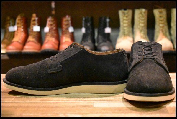品質保証 ！ 9.5D 20年 レッドウィング 9112 黒スエード アニポストマン オックスフォード ブラック ラフアウト 短靴 ブーツ redwing HOPESMORE GP156 最終値引