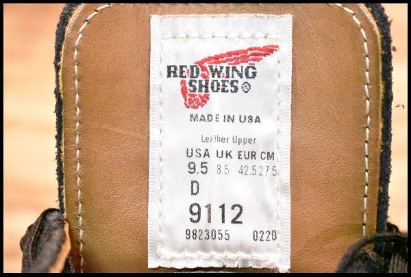 9.5D 20年 レッドウィング 9112 黒スエード アニポストマン オックスフォード ブラック ラフアウト 短靴 ブーツ redwing HOPESMORE GP156 WWW_SMP1DAWEKUDUS_SCH_ID